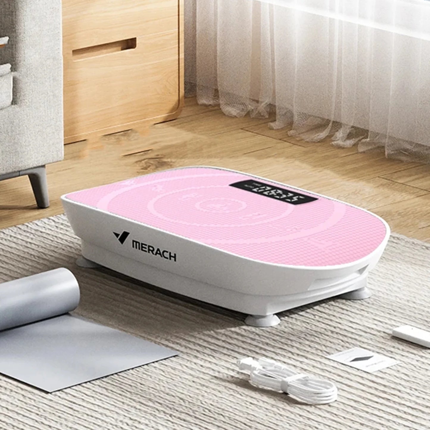 Vibration Plate 10-Speed Resistance Bands & Remote