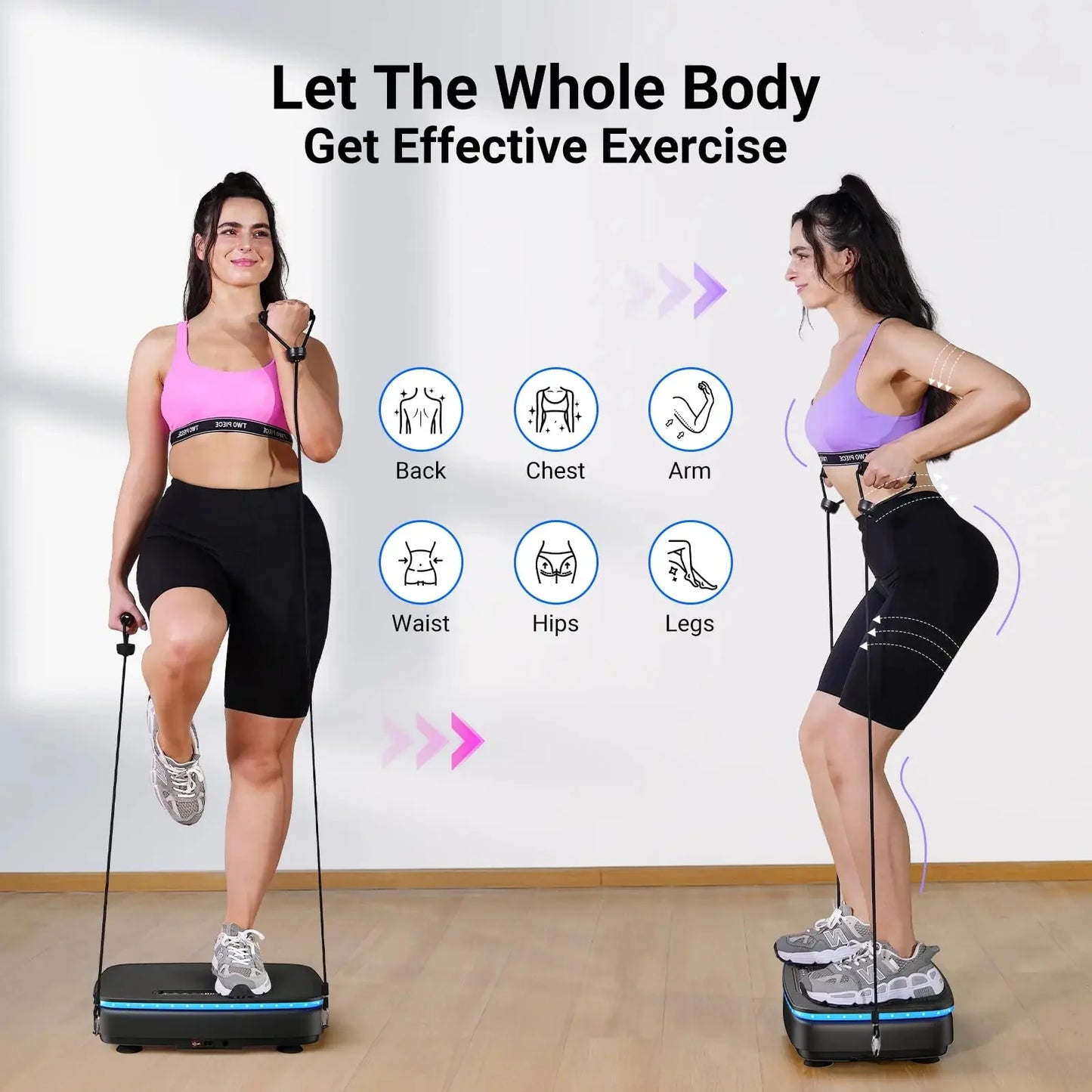 Vibration Plate 99 Speeds Bluetooth & LED