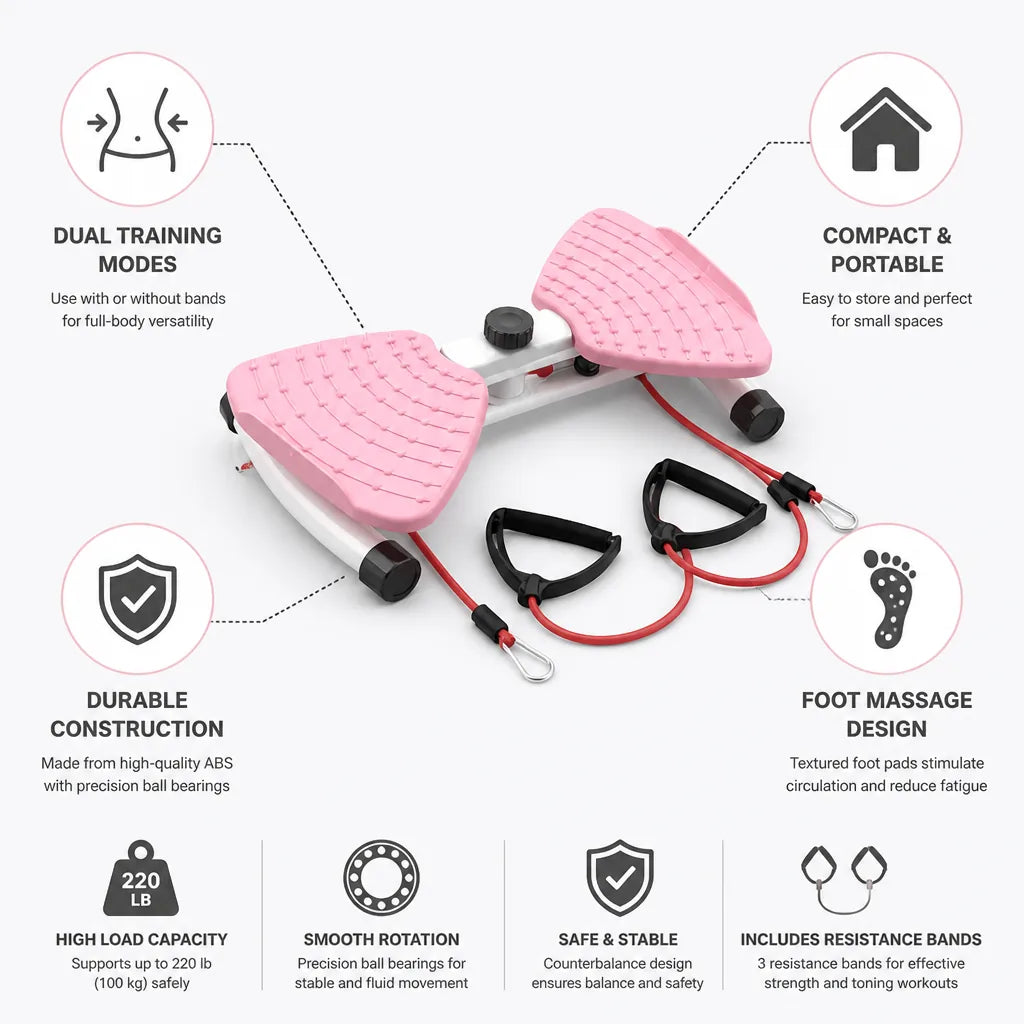 Waist Twister Board Resistance Bands & Foot Massage