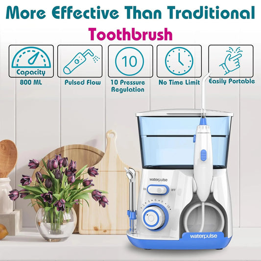 Water Flosser Adjustable Pressure 800ml Anti-Leak Tank
