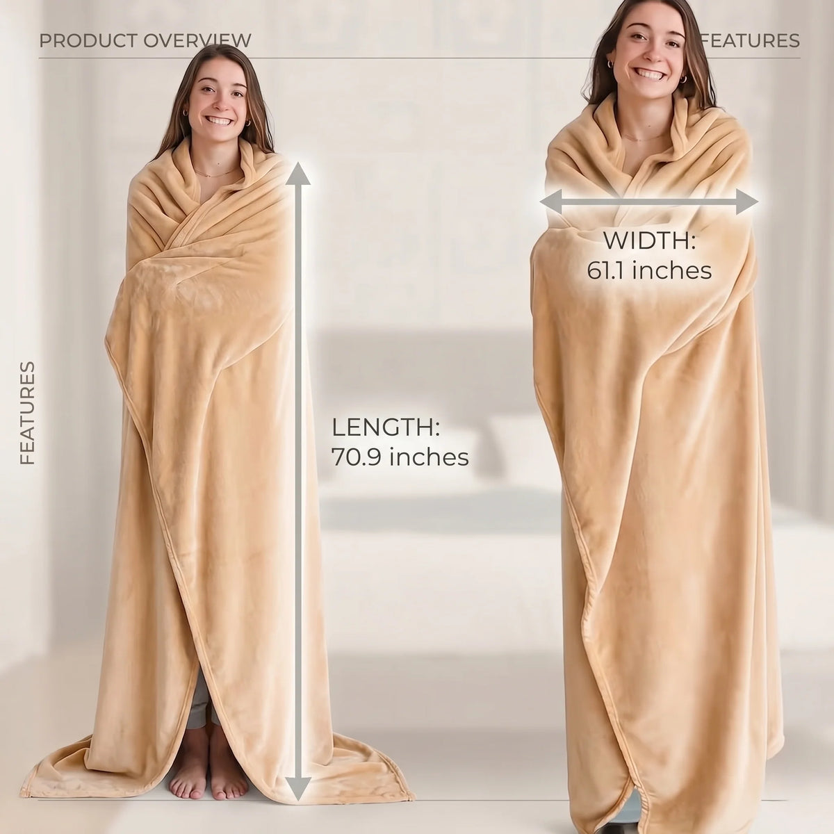 Wearable Blanket Oversized Plush Fleece & Pockets