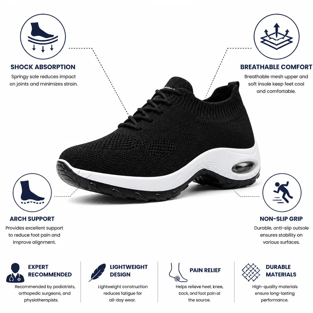 Women's Comfort Sneakers Arch Support & Shock-Absorbing Sole
