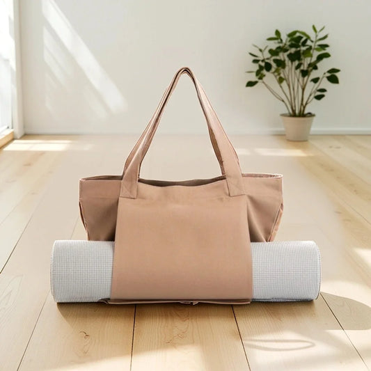 Yoga Mat Carry Bag Canvas Adjustable Strap Extra Storage
