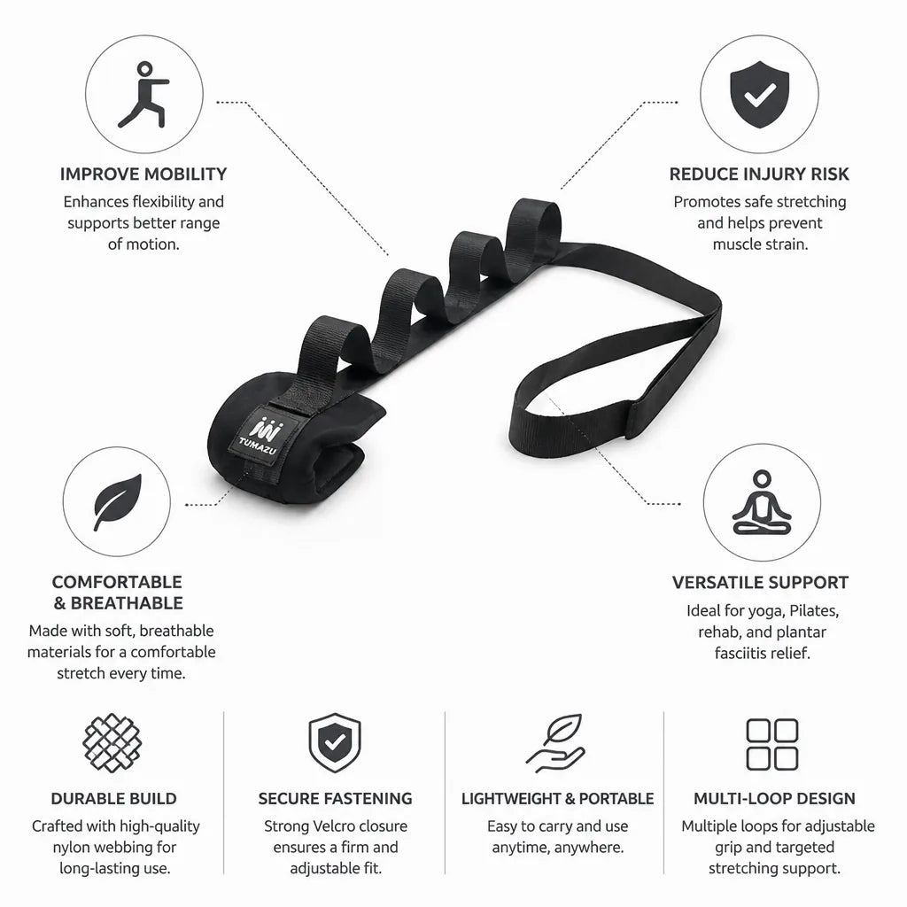 Yoga Strap Adjustable Multi-Loop Velcro Fastening
