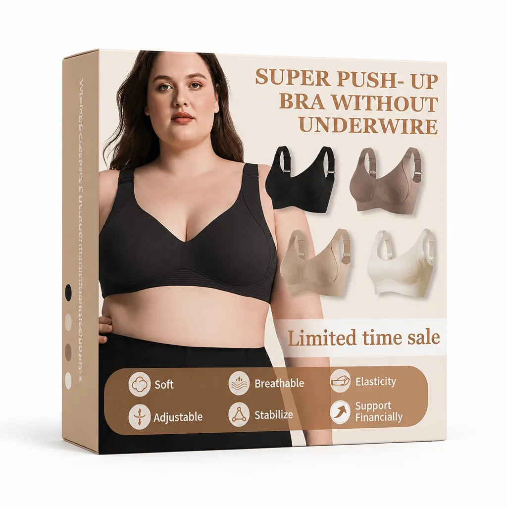 Wireless Bra Seamless Full-Coverage Plush Cups Set of 3