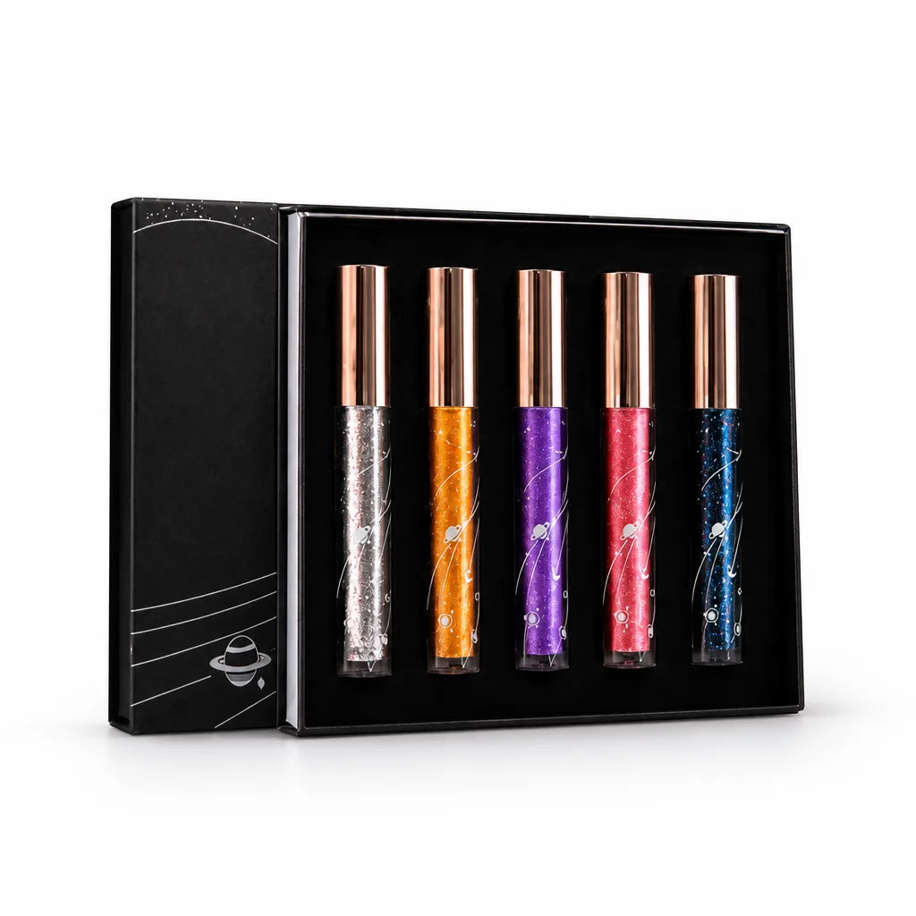 Mascara Set Five Glitter Shades & Precision Brush