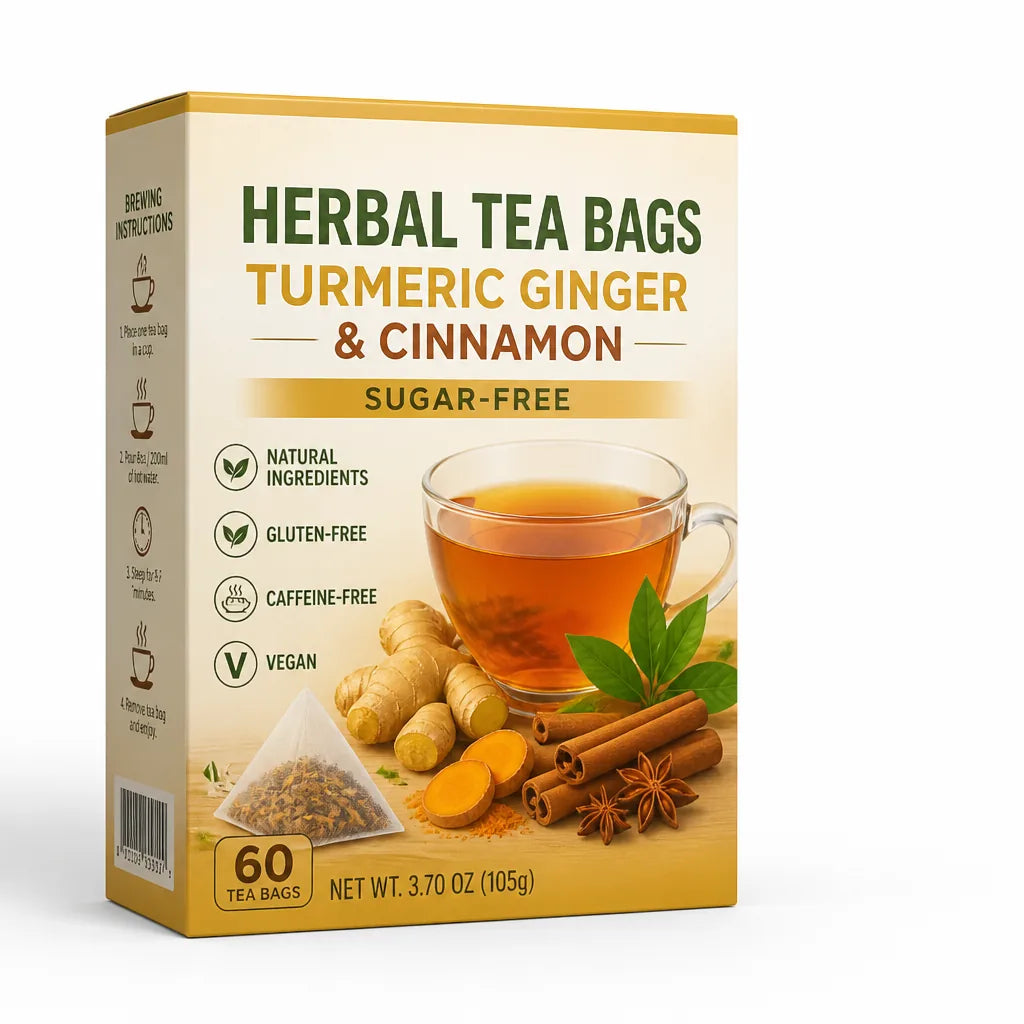 Herbal Tea Bags Turmeric Ginger & Cinnamon Sugar-Free