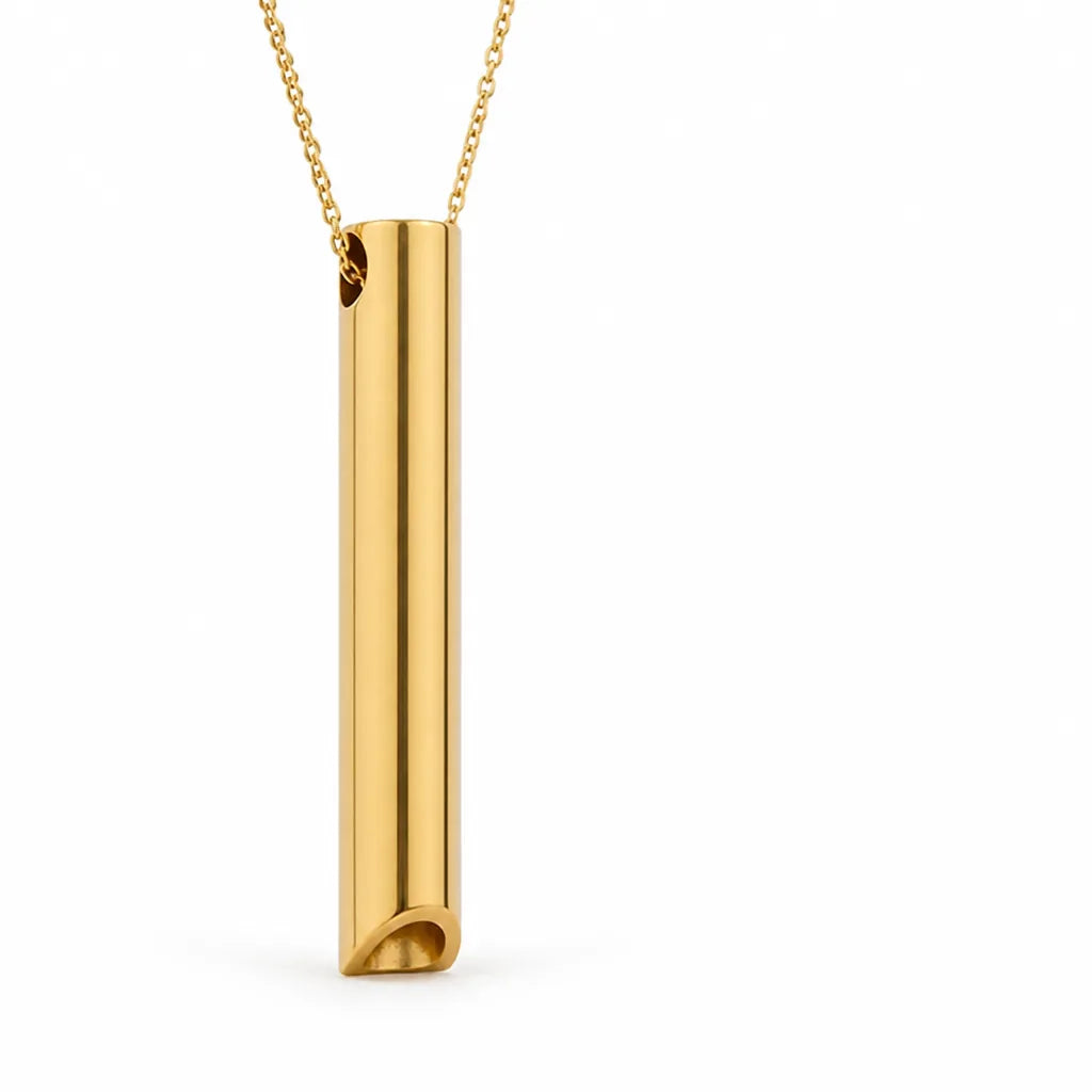 Necklace Mindful Breathing Minimalist Metal Tones