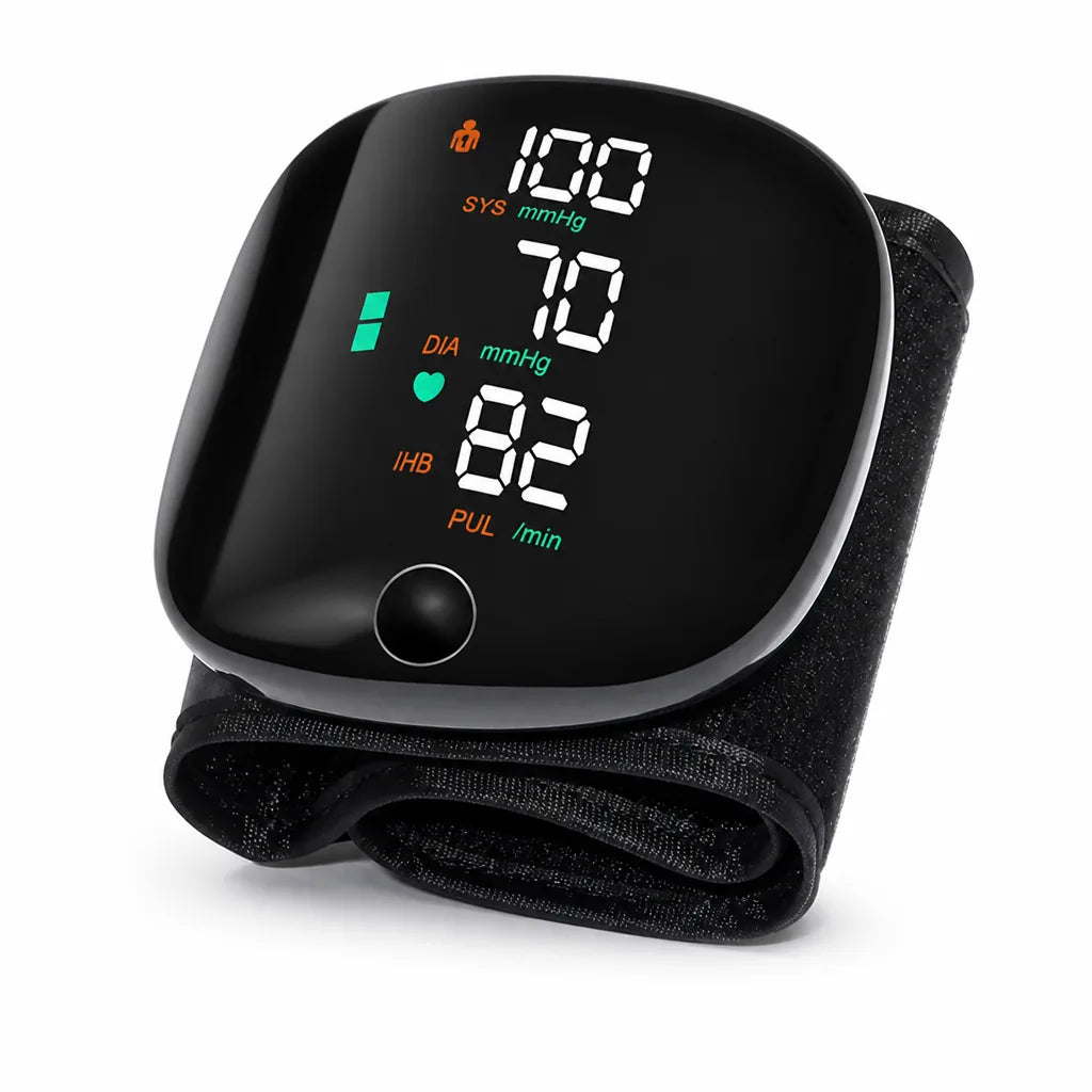 Wrist Blood Pressure Monitor Voice-Guided One-Touch Rechargeable