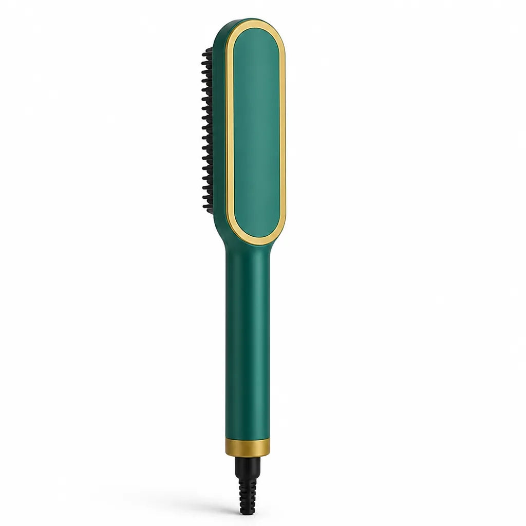 Hair Straightening Brush 2-in-1 Styling & Ceramic-Coated Bristles