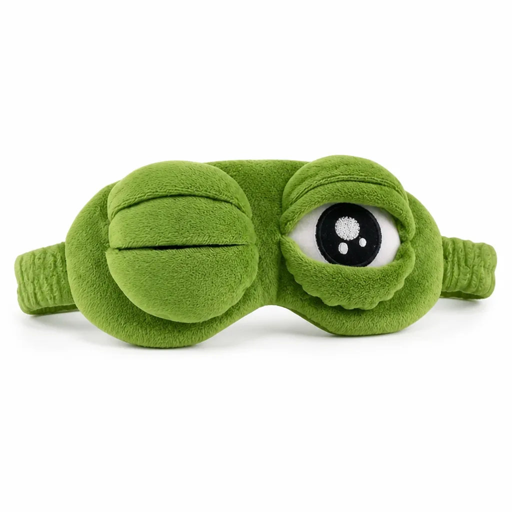 Sleep Mask 3D Contoured Plush Breathable Frog Design