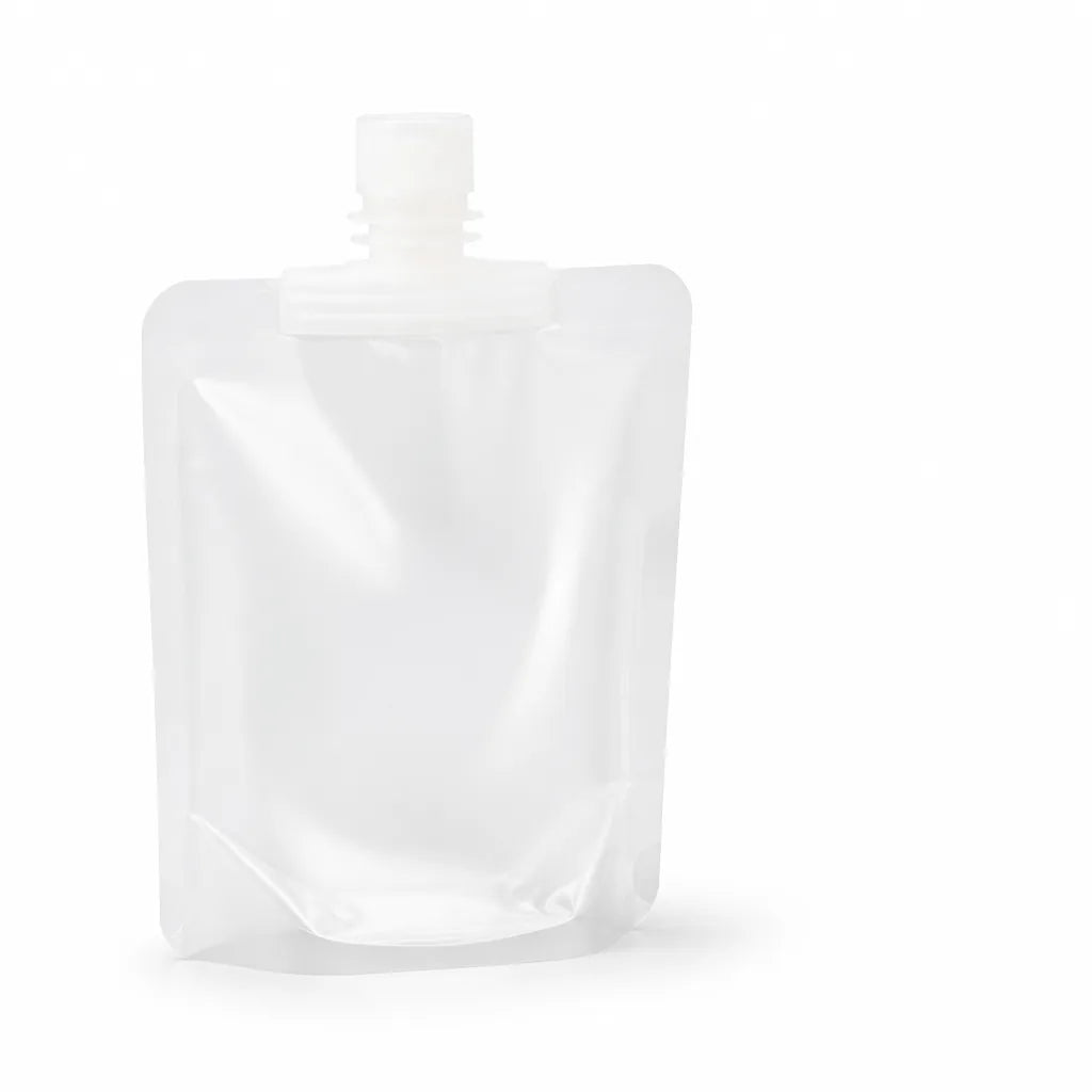 Travel Makeup Bag Clear Eco-Friendly Flat Cap & Stand-Up Base