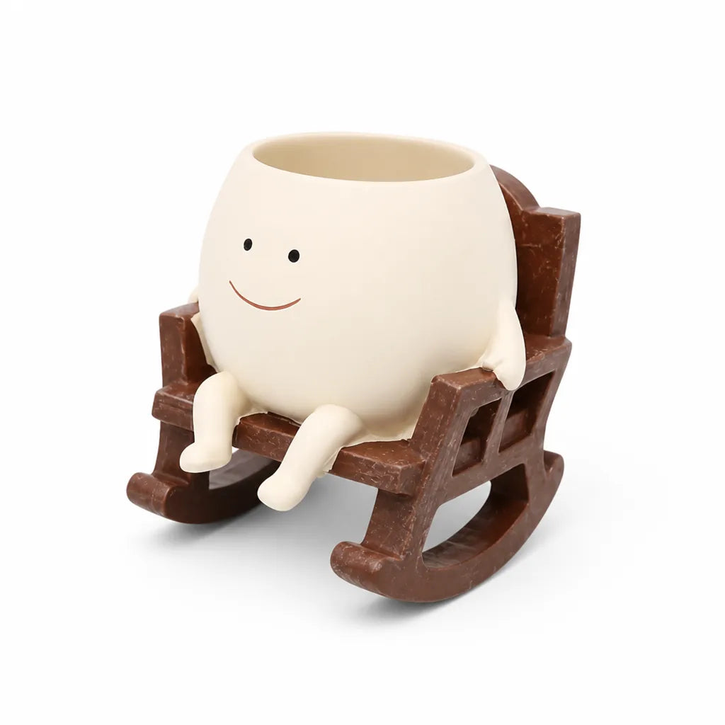 Planter Vase Chair-Shaped Durable Resin Built-In Drain Hole