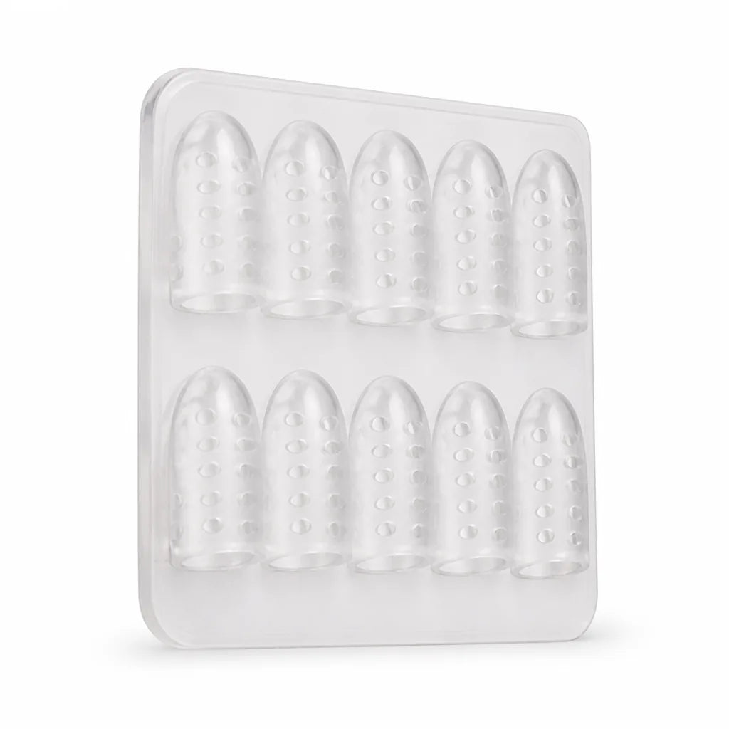 Toe Protector Sleeve Soft Silicone Low-Profile & Ventilated 10 Pack
