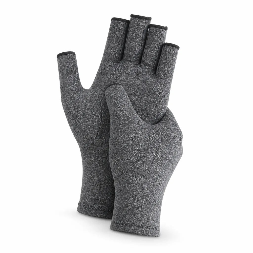 Compression Gloves Open-Finger Cotton-Blend