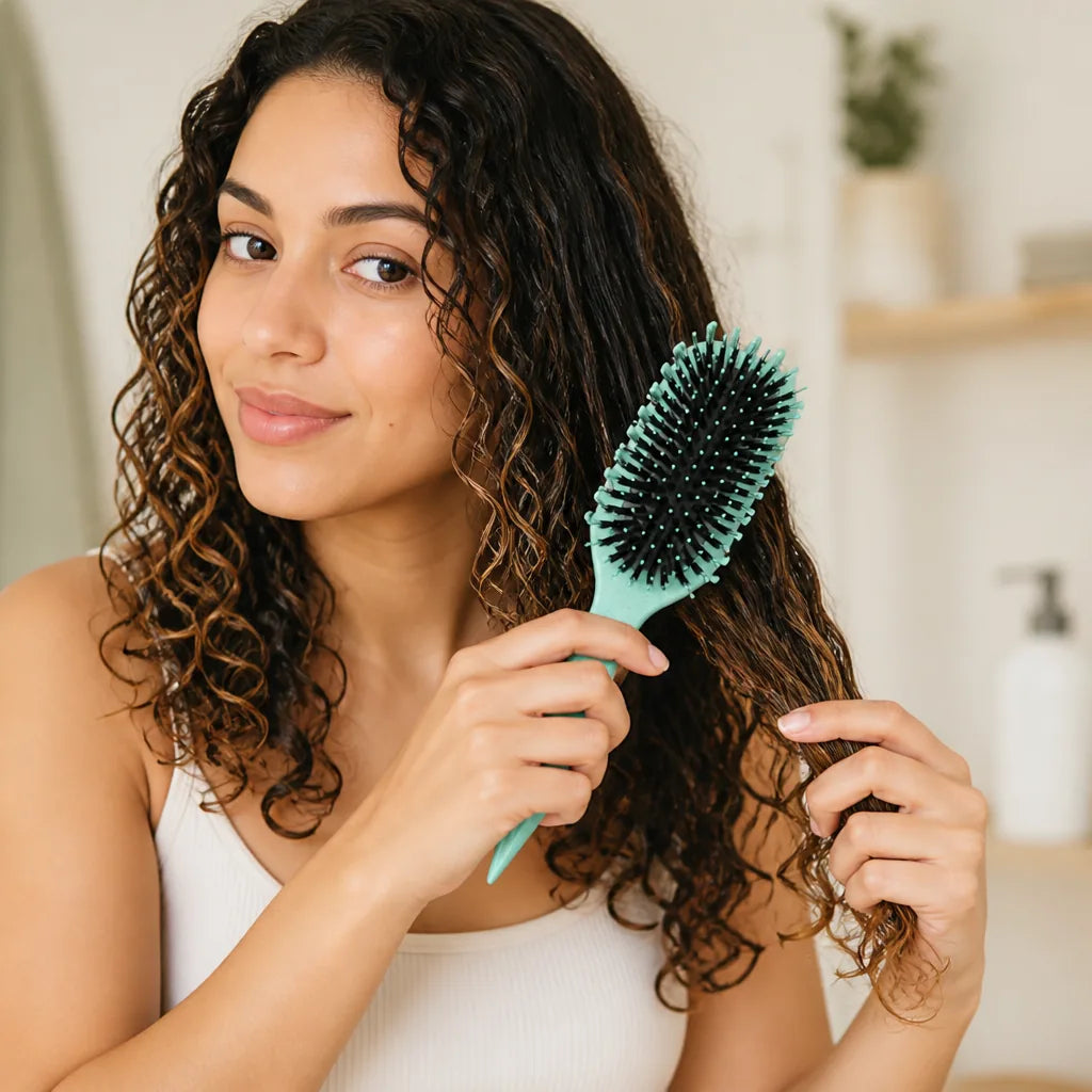 Curl Defining Hairbrush Boar Bristles Sculpting Grooves