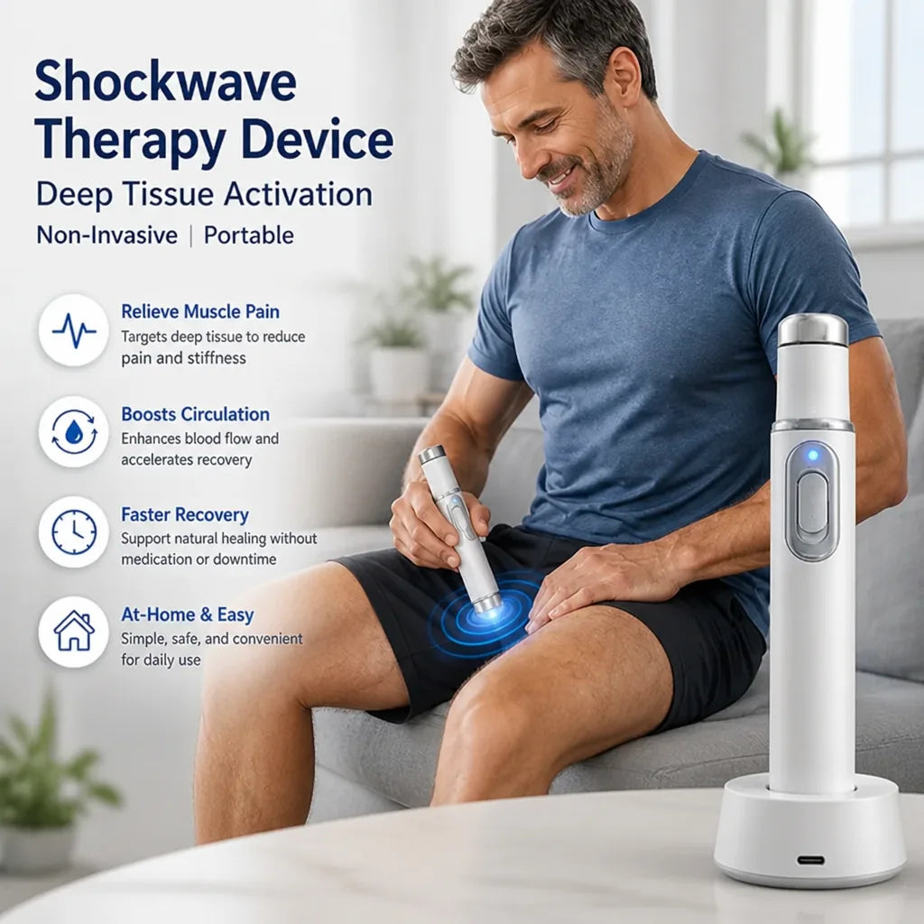 Shockwave Therapy Device Deep Tissue Activation Non-Invasive Portable