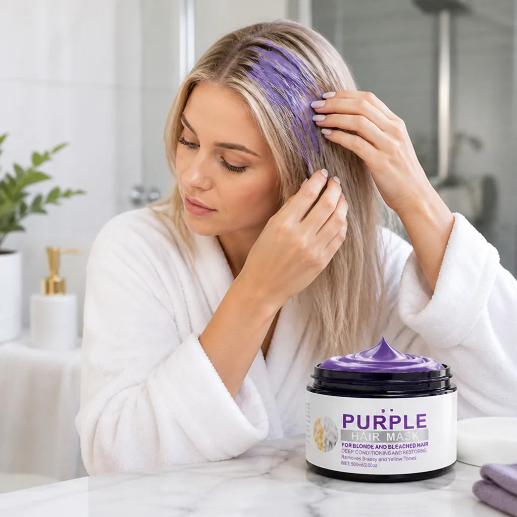 Hair Mask Purple Tone-Correcting Hydrating For Blonde & Gray