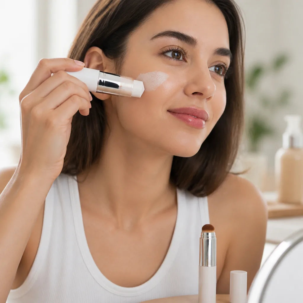 Foundation Stick Color-Adaptive Dual-Ended Brush