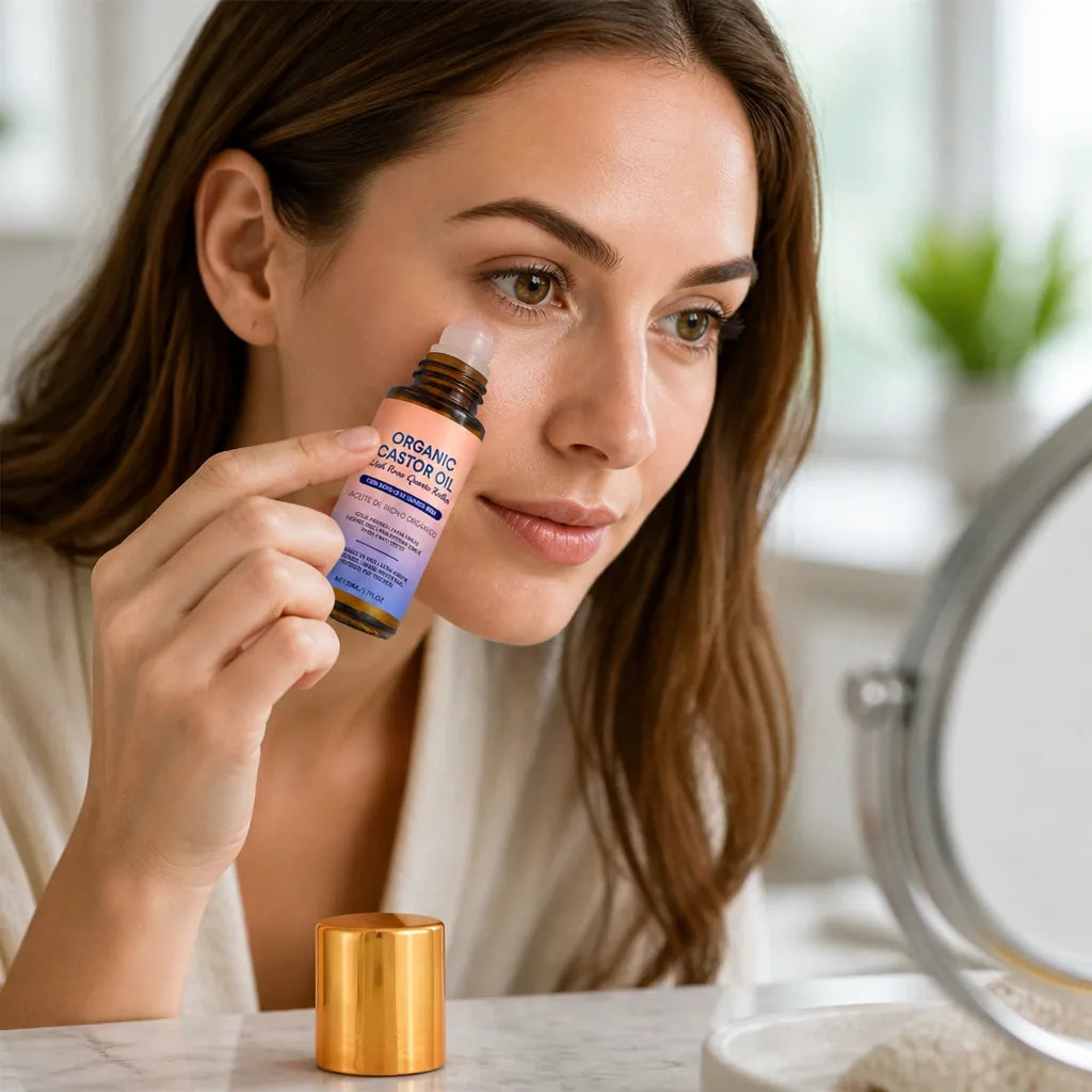 Face & Eye Roll-On Rose Quartz Organic Castor Oil