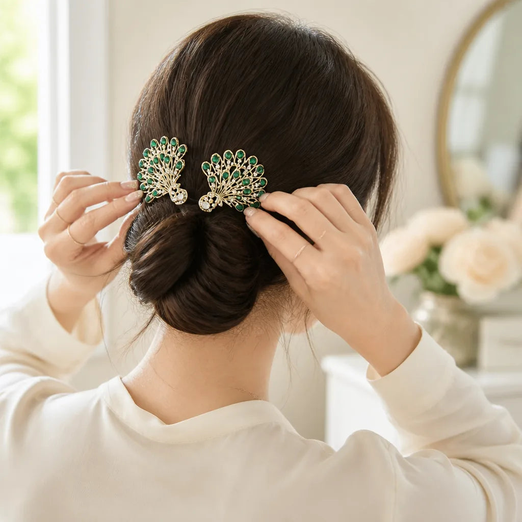 Ponytail Clip Vintage Rhinestone & Faux Pearl All-Day Hold