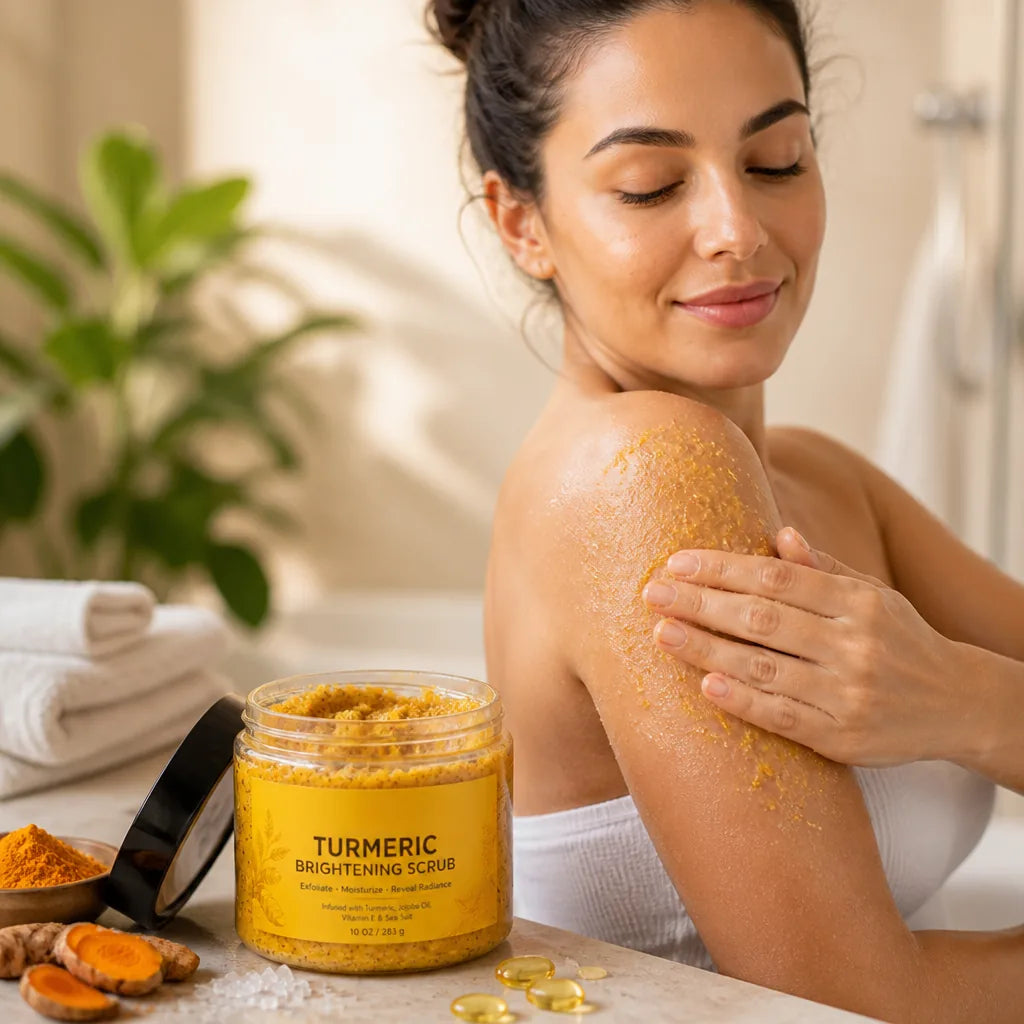 Body Scrub Turmeric Brightening Sea Salt Exfoliant