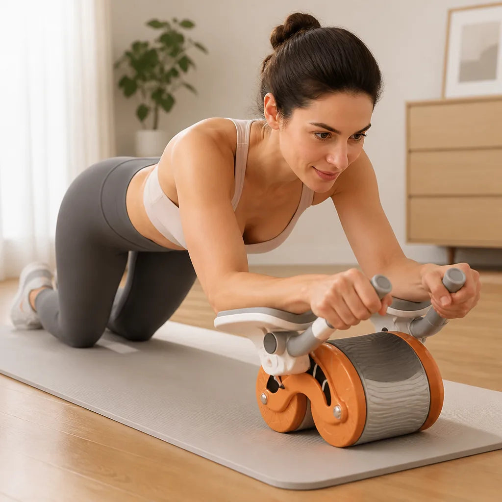 Ab Roller Elbow-Supported Dual-Wheel Rebound