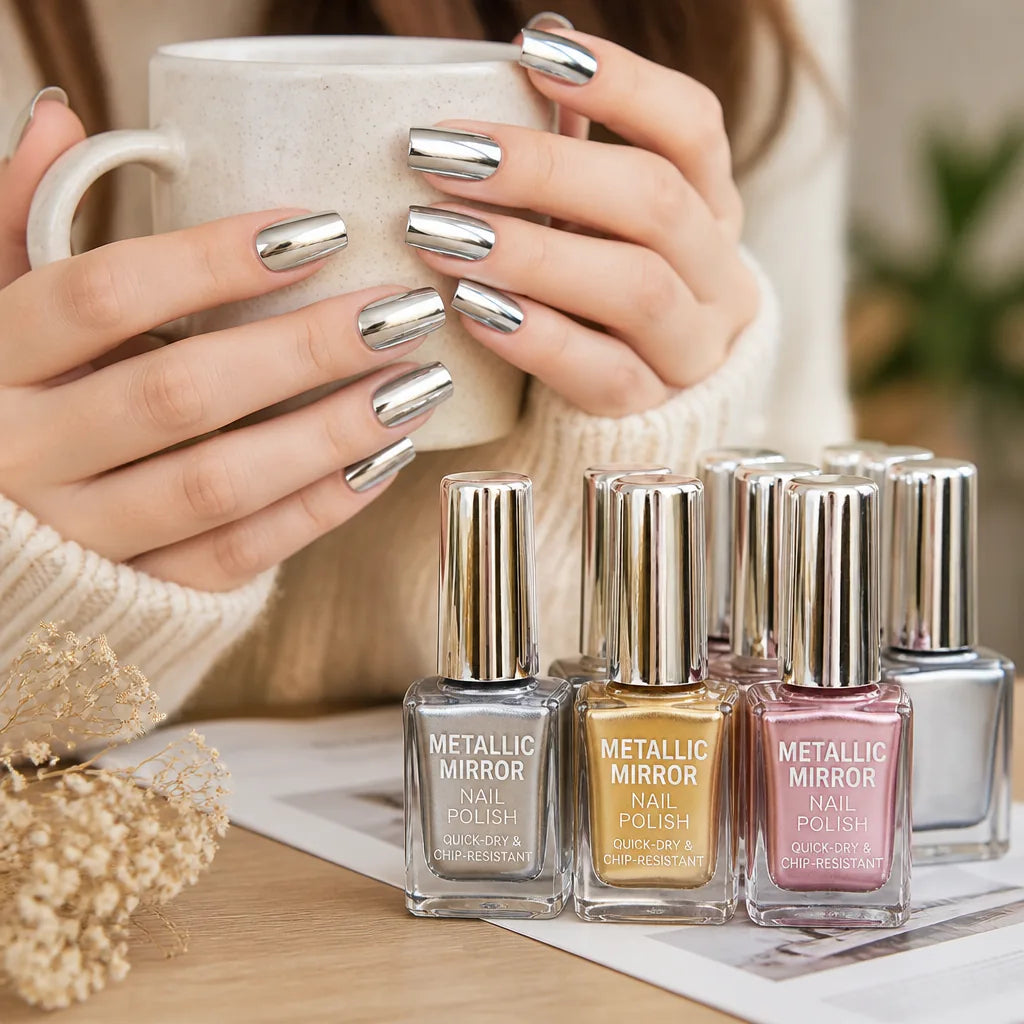 Nail Polish Metallic Mirror Shine Quick-Dry & Chip-Resistant
