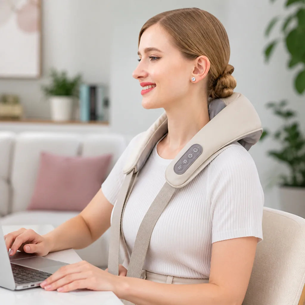 Neck & Shoulder Massager Shiatsu & Heat Cordless Rechargeable