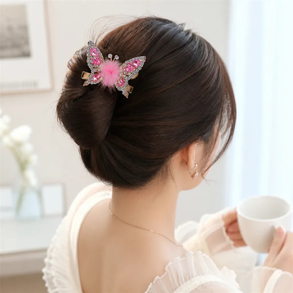 Hairpin Butterfly Rhinestone Fluttering Motion