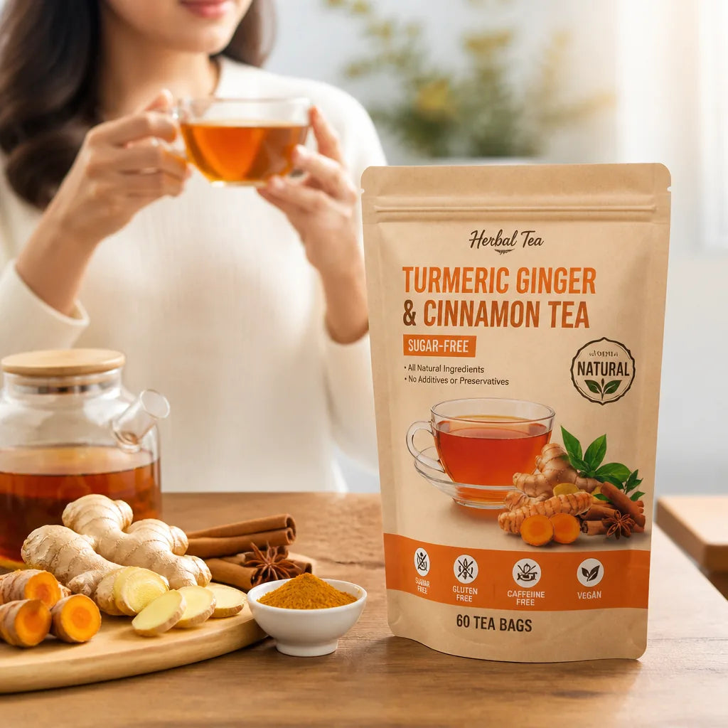 Herbal Tea Bags Turmeric Ginger & Cinnamon Sugar-Free