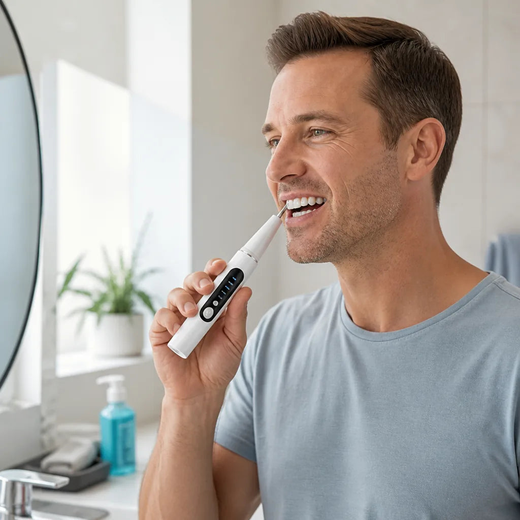 Ultrasonic Tooth Cleaner Cordless & Rechargeable LED Light