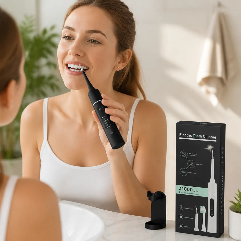 Ultrasonic Teeth Cleaner Dual-Head Brush & Scaler 40,000 Vibrations