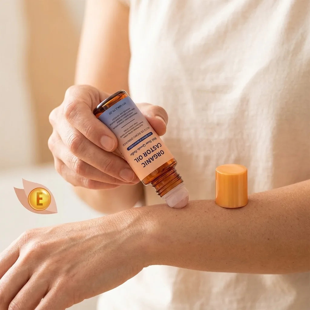 Castor Oil Roll-On 100% Organic Long-Lasting Hydration