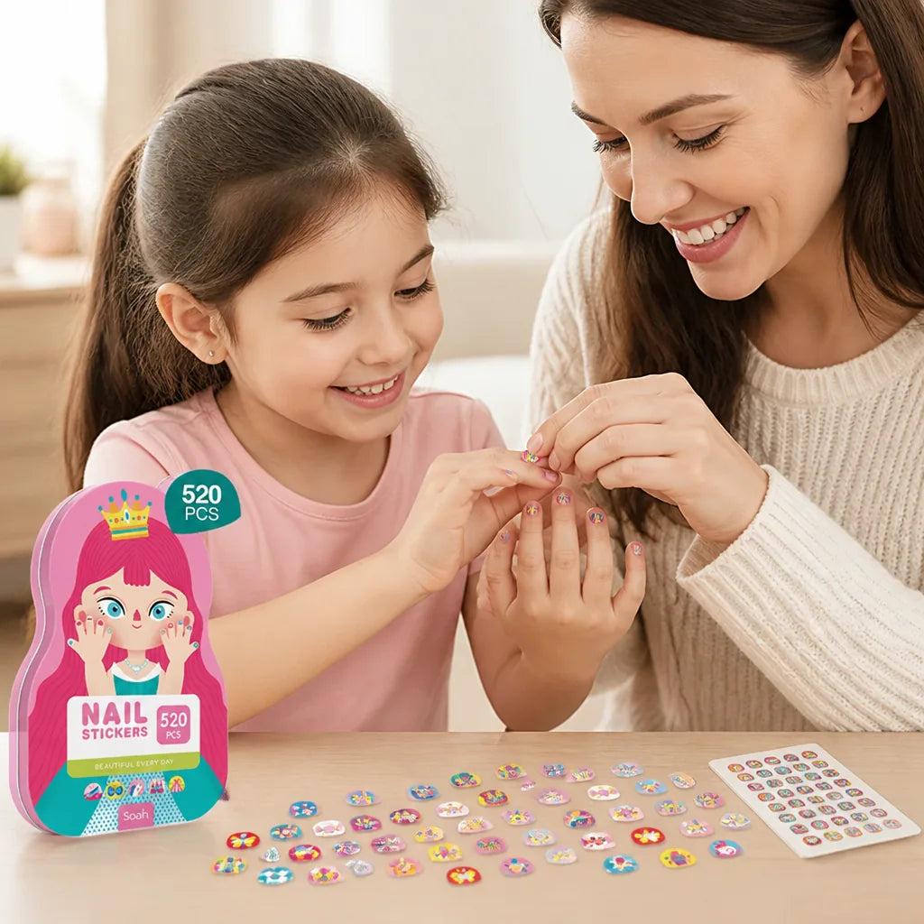 Kids Nail Stickers Peel-and-Stick Non-Toxic 500+ Designs