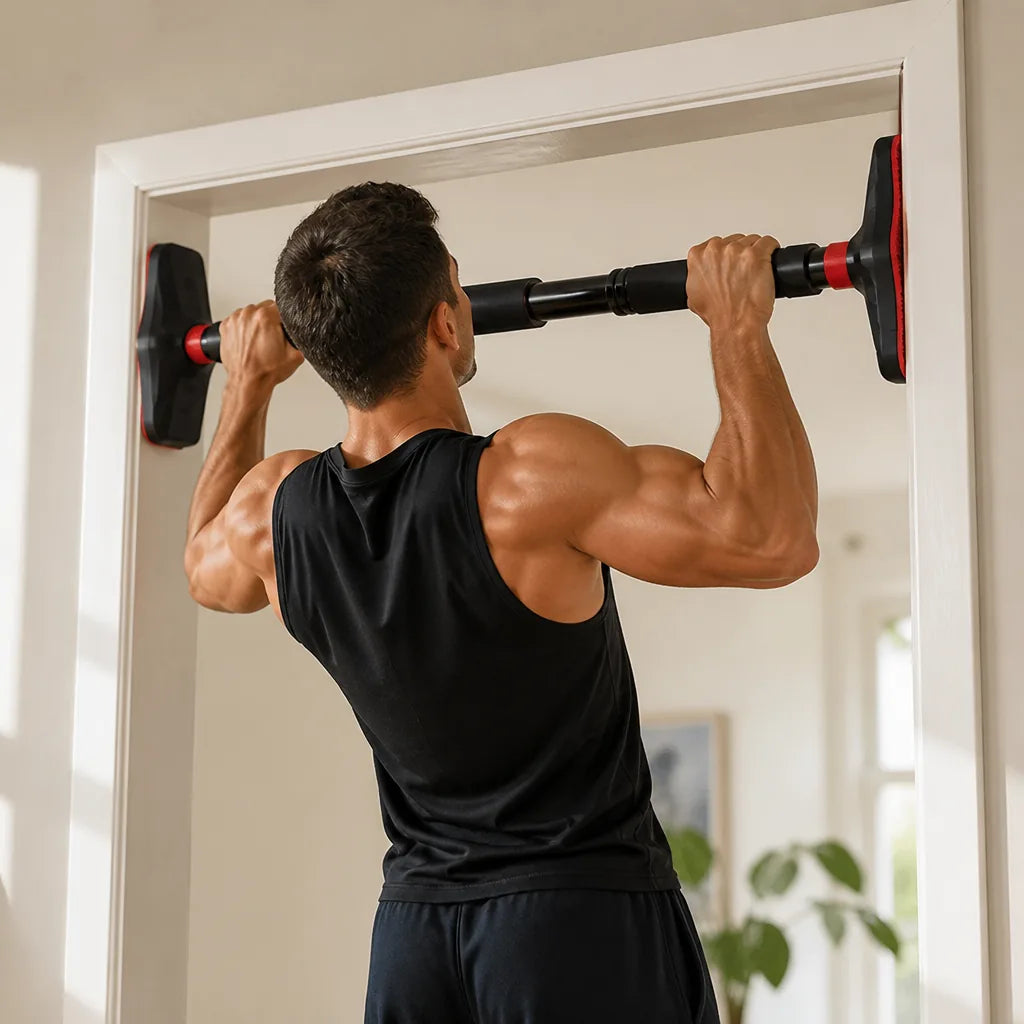 Doorway Pull-Up Bar Adjustable Heavy-Duty Padded Grips