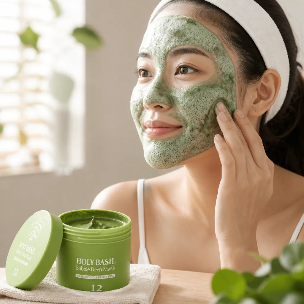 Face Mask Carbonated Bubble Detox Basil & Botanicals