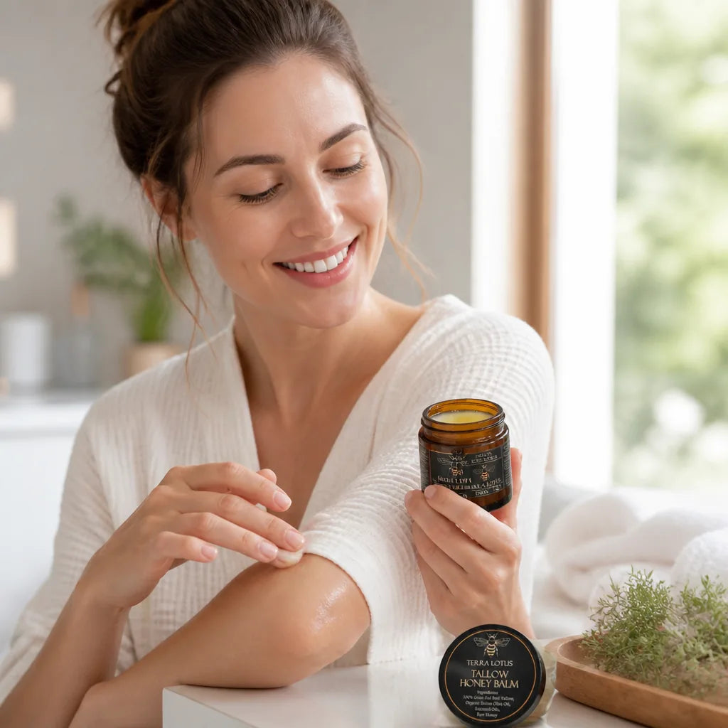 Tallow Balm Grass-Fed Beef Tallow Raw Honey 60ml