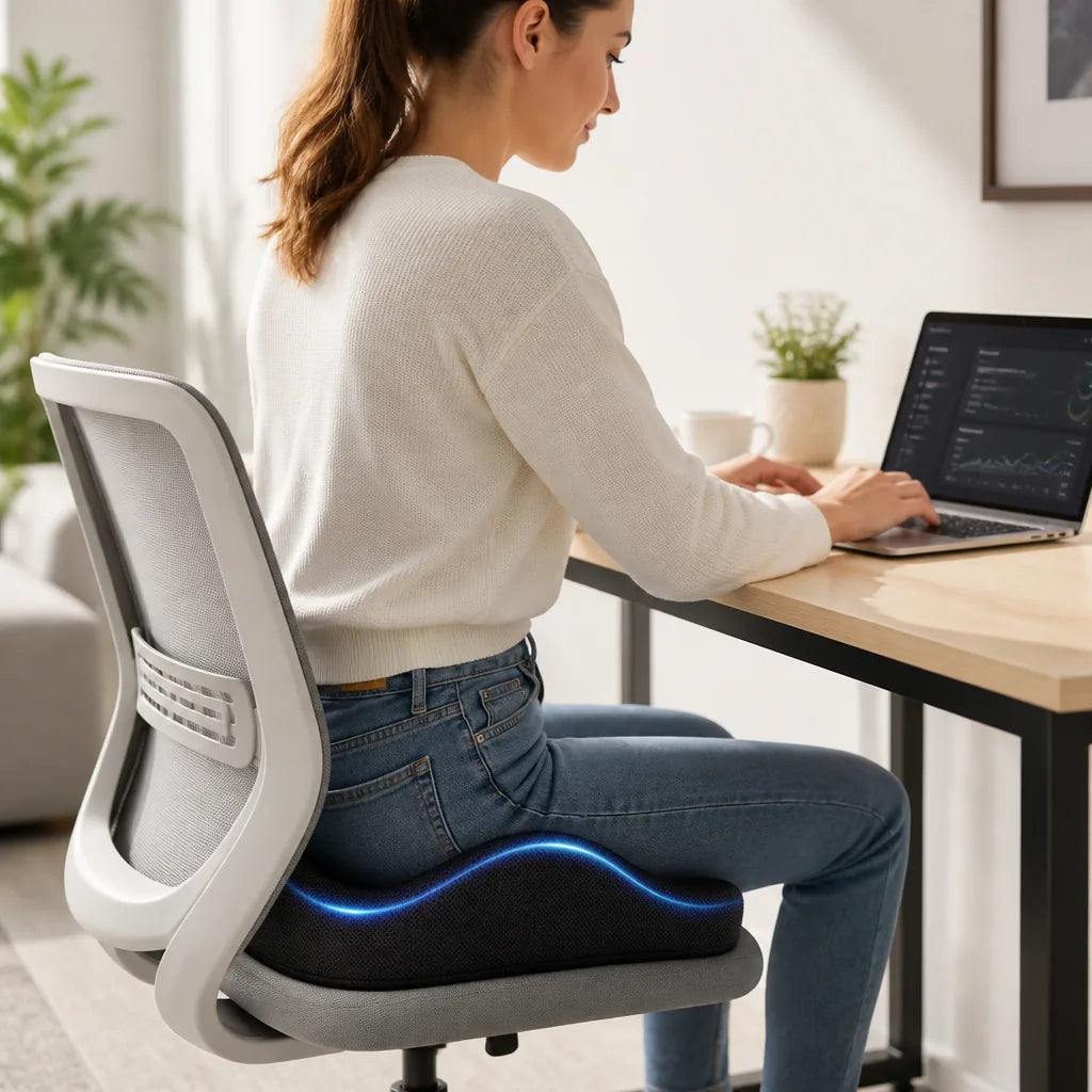 Seat Cushion Orthopedic Memory Foam Non-Slip Base