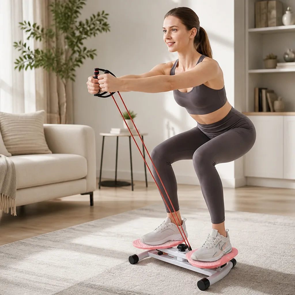 Core Twist Board Dual-Axis 360 Rotation & Resistance Bands