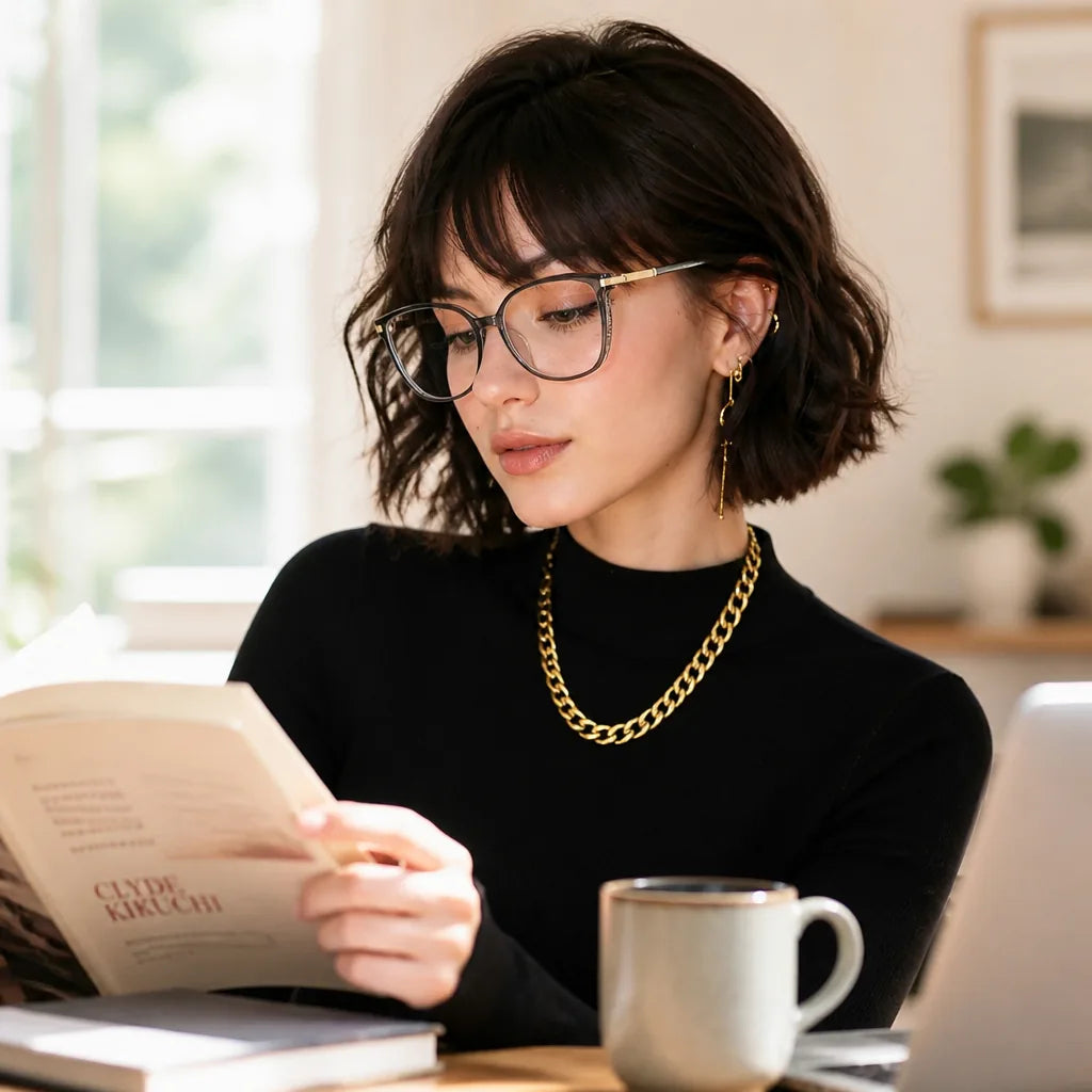 Reading Glasses Anti-Blue Light Ultra-Light 17g Curved Temples