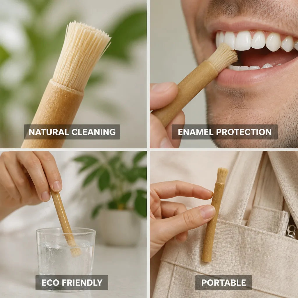 Miswak Toothbrush Sticks Plant Fiber Biodegradable Enamel Protection