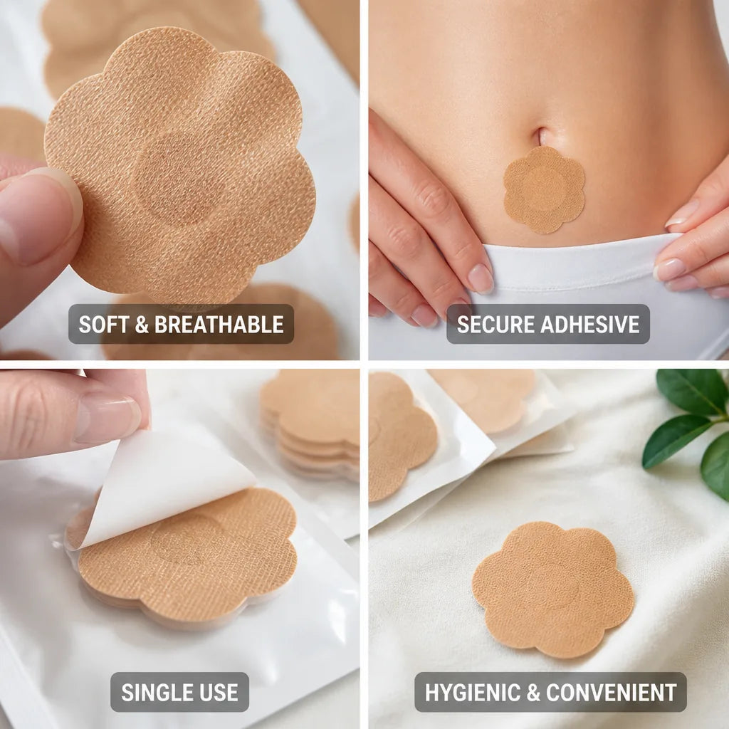 Navel Patches Self-Adhesive Organic Single Use 50 Pack