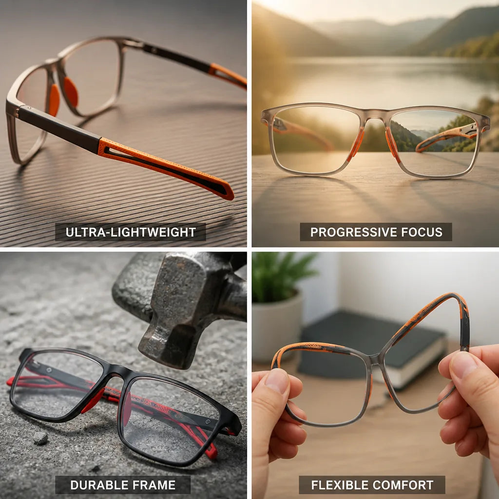 Multifocus Glasses Progressive Optics & Ultra-Light Frame