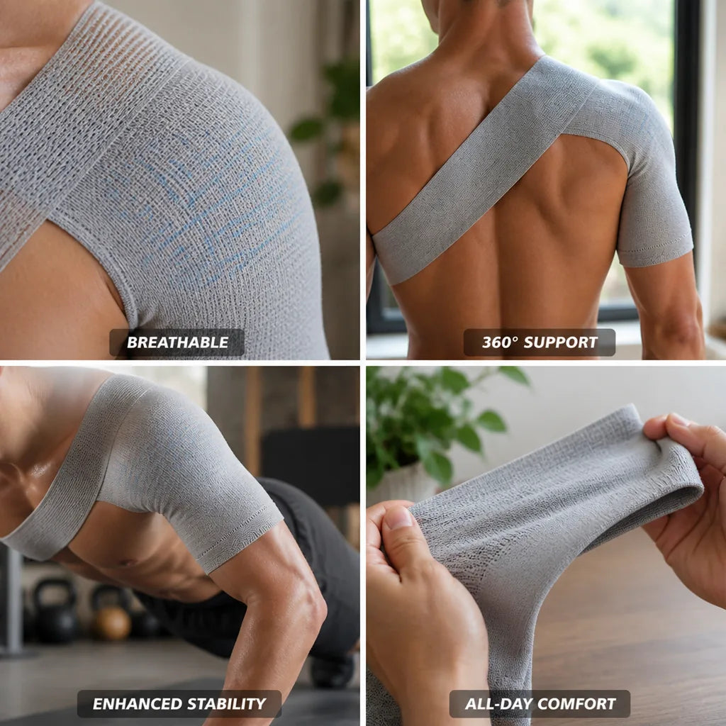 Shoulder Support Sleeve 360 Degree Compression & Dual-Pressure Support