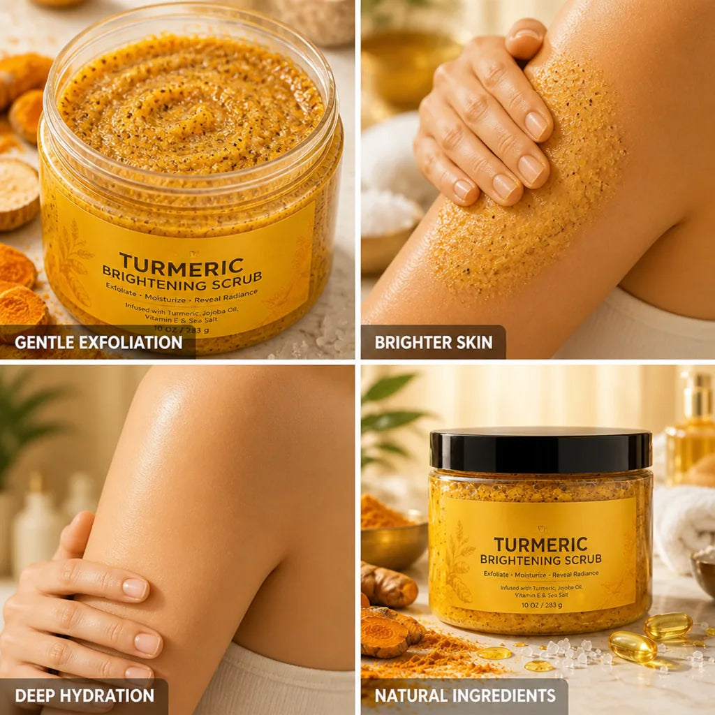 Body Scrub Turmeric Brightening Sea Salt Exfoliant