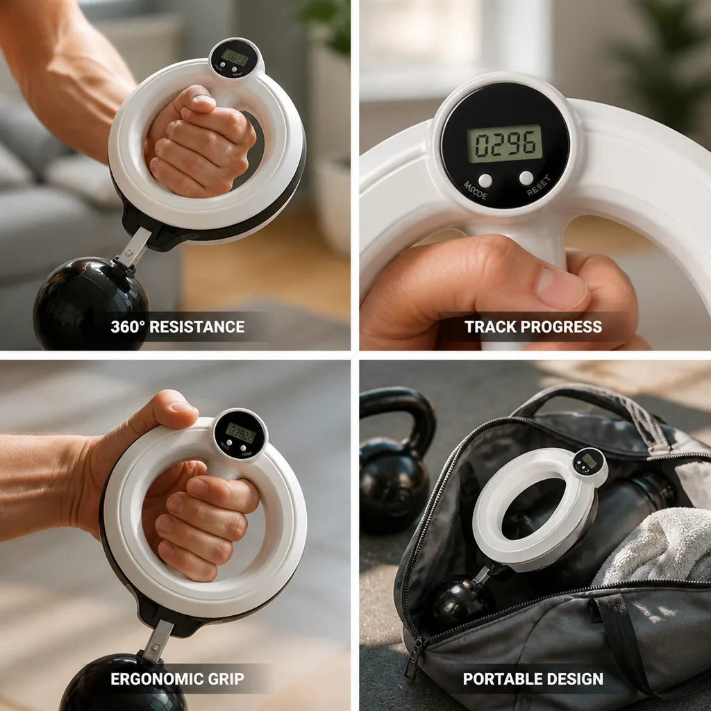 Wrist & Forearm Trainer 360° Rotation LCD Display