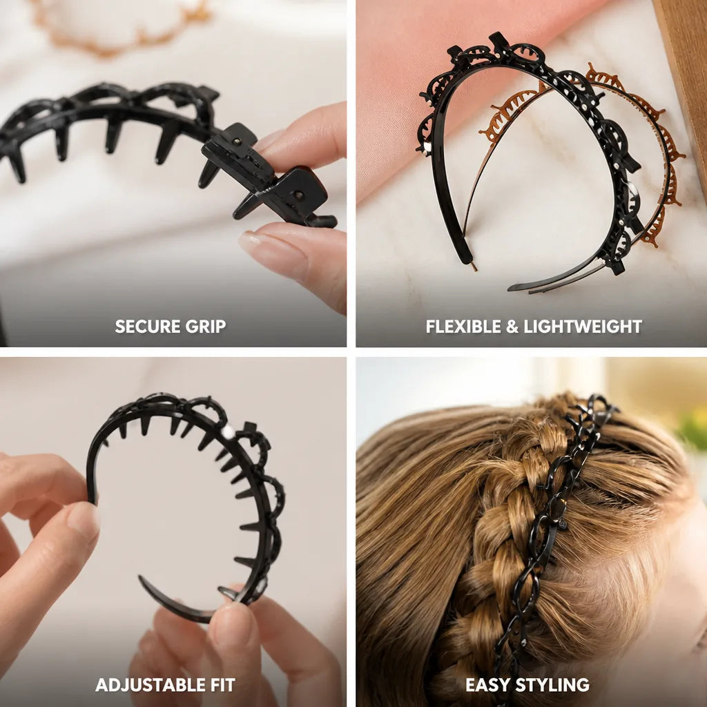Bangs Styling Clip Tooth-Comb Grip 8 Adjustable Clips