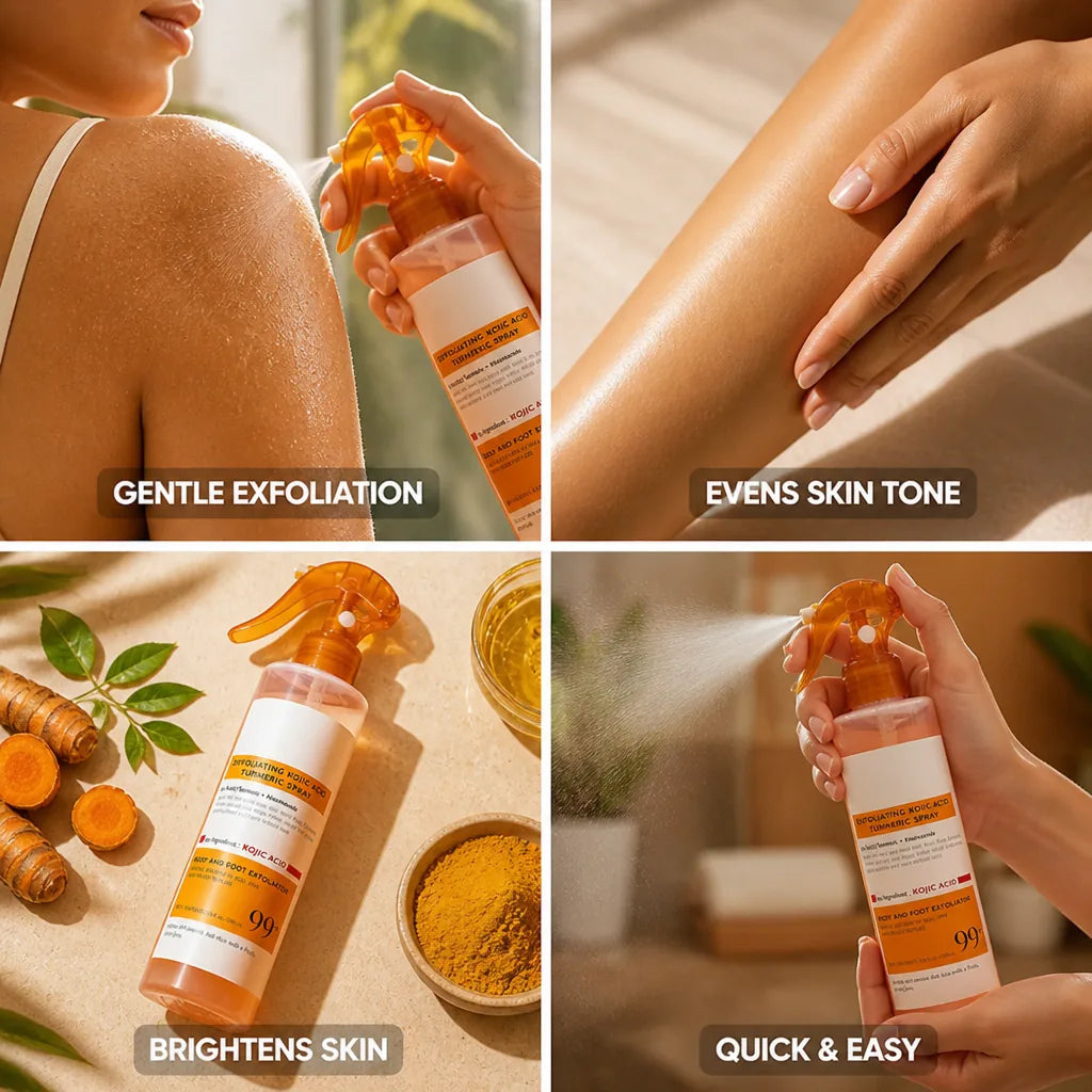 Exfoliating Body Spray Kojic Acid & Turmeric Hydrating Mist