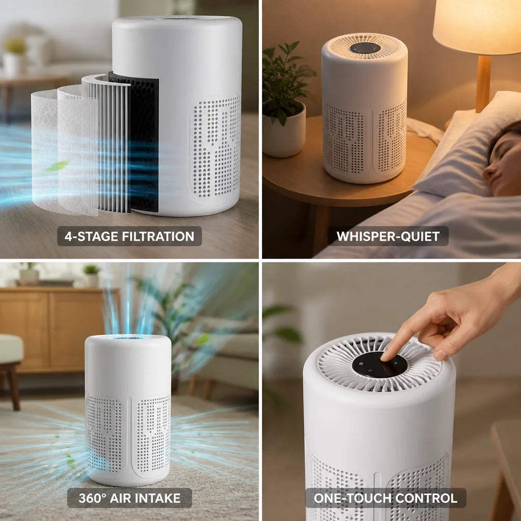 Air Purifier Medical-Grade HEPA & Activated Carbon